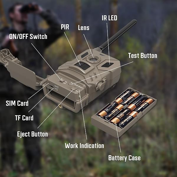 OUTDOOR EXPERT 4G CELLULAR TRAIL CAMERA WITH NO GLOW 940NMNIGHT VISION,36MP HUNTING CAMERA HD VIDEO IP66 WATERPROOF GAME CAM,90FT FLASH RANGE WILDLIFE MONITOR-NEW