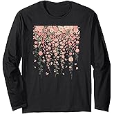 Floral Women Tshirt Vintage Boho Wildflower Botanical Flower Long Sleeve T-Shirt