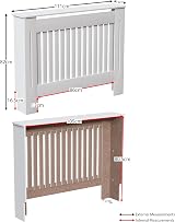 Vida Designs Chelsea Radiator Cover White Medium Modern Vertical Slat view 3