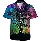 American Flag Eagle Men's Hawaiian Shirt 3D Graphic Button Down Short Sleeve Tropical Holiday Beach Aloha Shirts