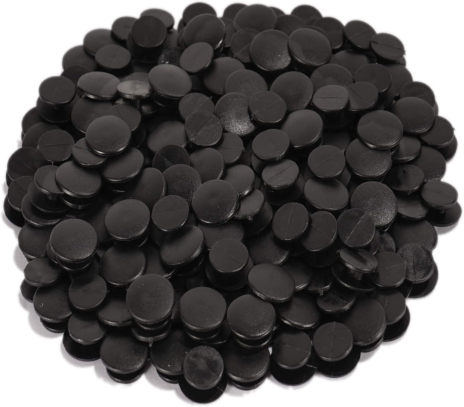 300pcs Black Buckle Plastic Button Accessories, 0.47inch (12mm）Premium