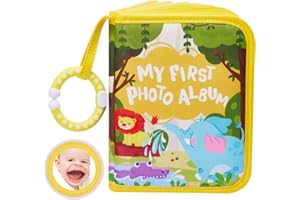Lilian&Gema Baby's My First Photo Album – Soft Photo Album for Baby with Adorable Design, Holds 17 4x6 Pictures, Perfect Baby Photo Albums for Newborn, Toddler & Kids(Elephant)