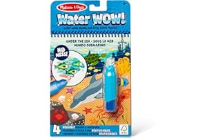 Melissa & Doug On the Go Water Wow! Mess Free Coloring Book, Reusable Water-Reveal Activity Pad, Under the Sea, Travel Toys, 
