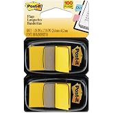 Post-it 680YW2 Standard Page Flags in Dispenser, Yellow, 100 Flags/Dispenser