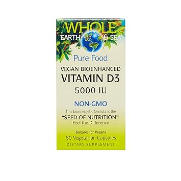 Amazoncom Whole Earth Sea Vitamin D3 5000 Iu 60