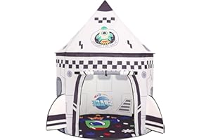 Rockets Kids Play Tent for Indoor Outdoor Astronauts Spaceship Play Tent Kids Large Playhouse Pop Up Tent Rocket Planets Spac