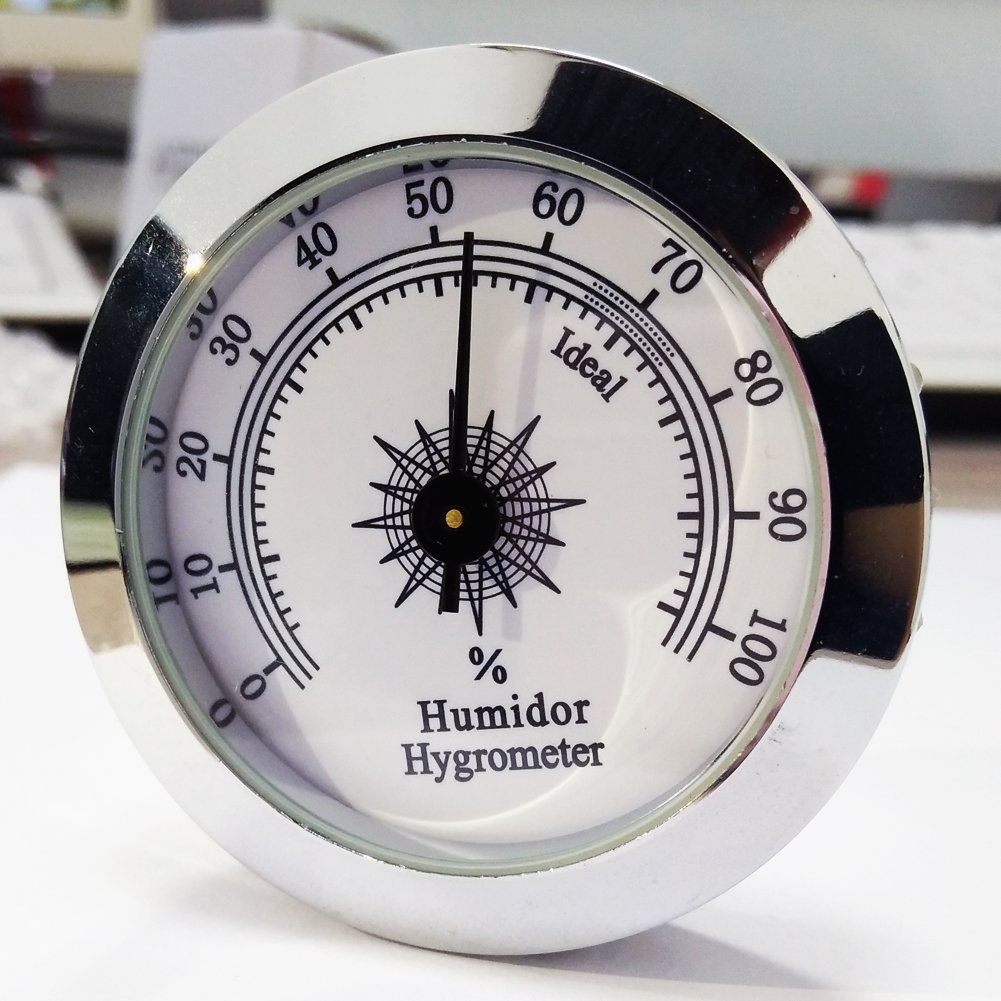 CyJay Round Analog Hygrometer For Cigar Humidor 50mm Diameter