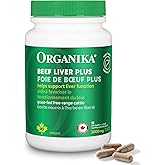 Organika Beef Liver Plus Choline- Sourced from Grass-Fed + Finished Cattle, Pasture Raised, High in Vitamins and Minerals, Su