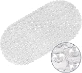 WELTRXE Non Slip Bath Mat 69x36 cm PVC Pebble Drain Holes Suction Cups view 8