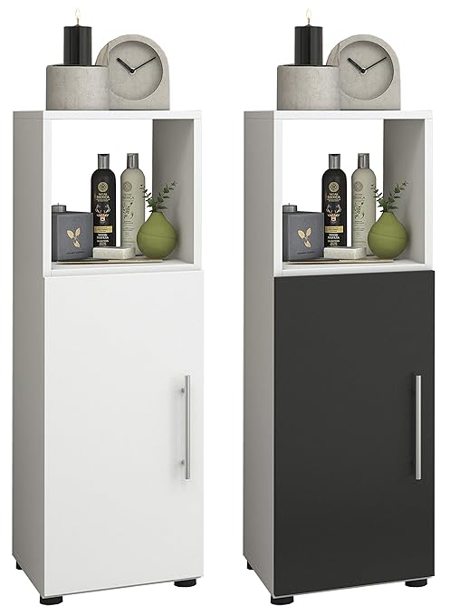 Badschrank Schwarz Weiss