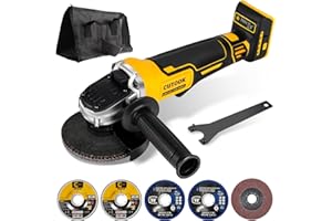 Cordless Angle Grinder 4-1/2 inch Compatible with DeWalt 20V Battery, 10000 RPM Brushless Motor with 4 Variable Speeds, 5 PCS