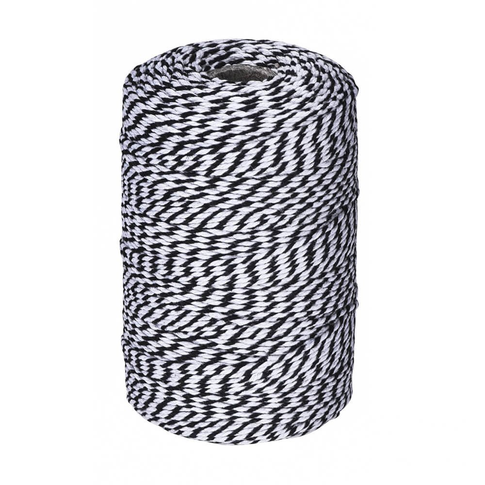 656 Feet Black and White Twine, Cotton Baker's Twine