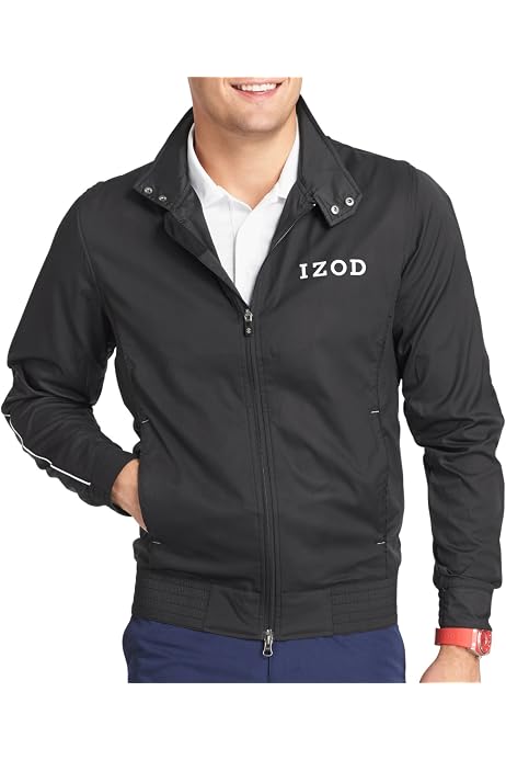 Golf Jacket with Faux Leather 