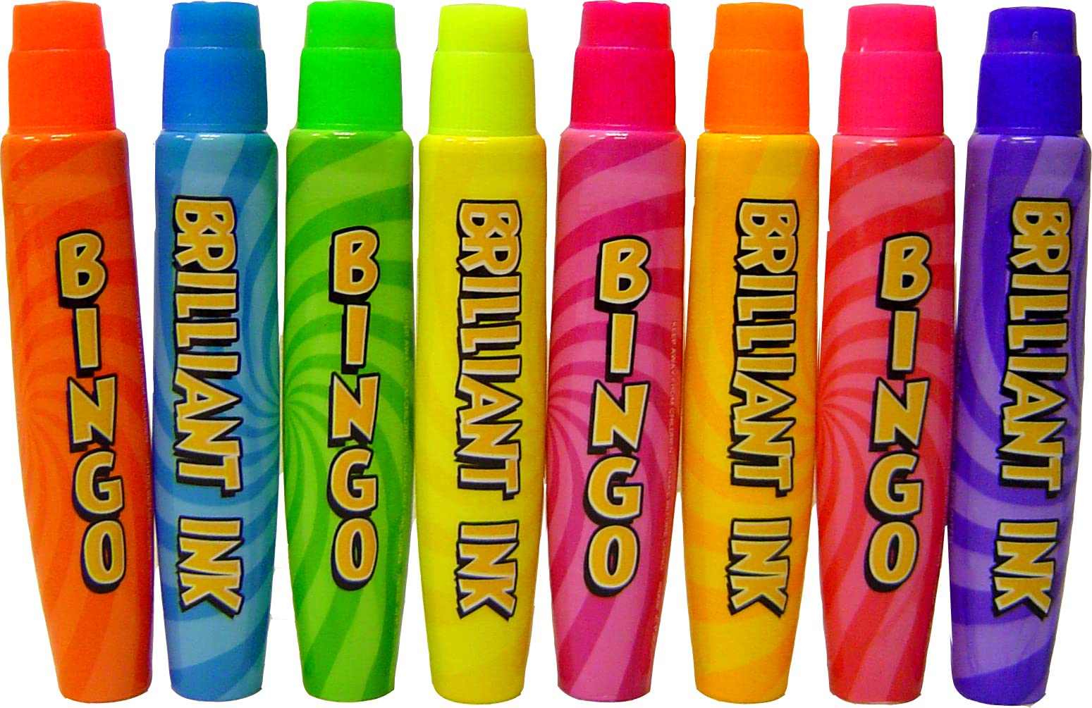 Thomas & Anca Club Supplies Ltd 15ml Neon Ink Slimline Bingo Dabbers Pack of 8 for Bingo Fun Bingo Tickets