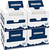 GLIMGLINT Face Towels,200 Count (4 Box) Disposable Face Towelettes, Biodegradable Makeup Remover Dry Wipes, Super Soft Clean Facial Towels Wash Cloth for Sensitive Skin