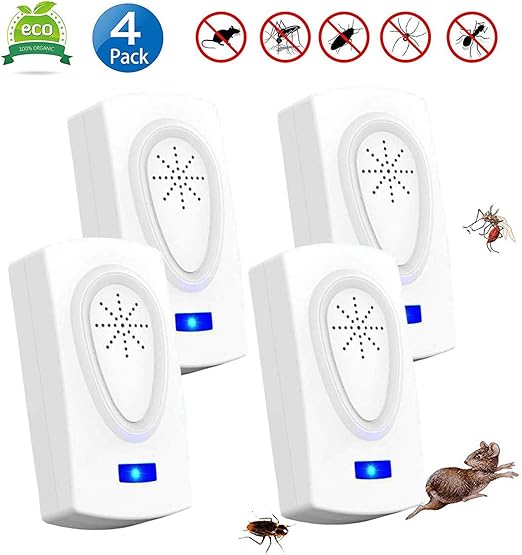 Repelente Ultrasónico Mosquitos, 4 Piezas Repelente Ultrasónico de ...