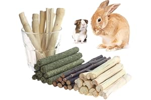 Dbeans Flourithing 300g/10.5oz Guinea Pig & Rabbit Chew Toys with Apple & Timothy Sticks - Prevent Overgrown Teeth with Sweet