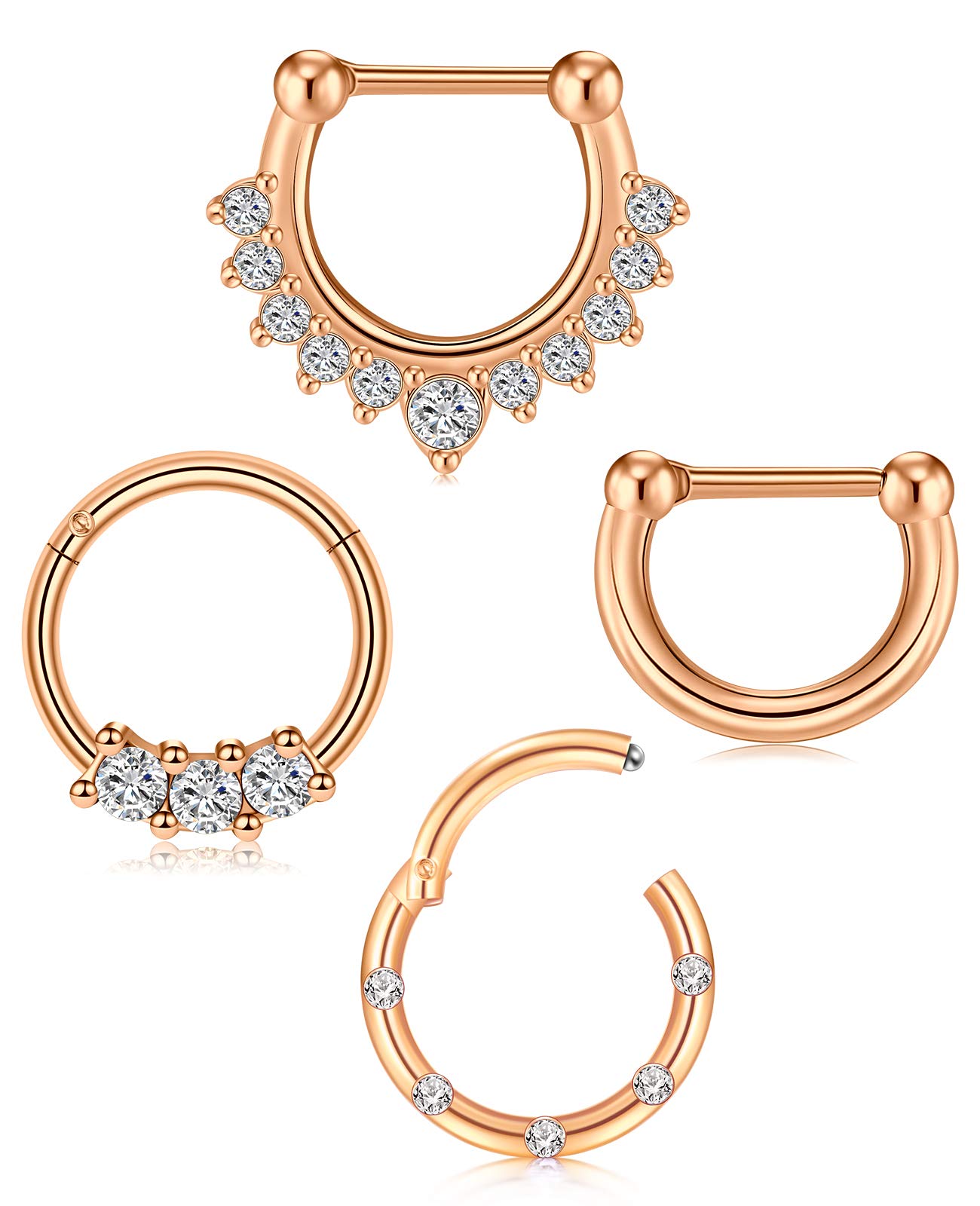 Funseedrr Horseshoe Nose Septum Labret Ring Surgical Steel 16G 8mm 10mm 12mm Hoop Lip Tragus Helix Cartilage Eyebrow Piercing Ring