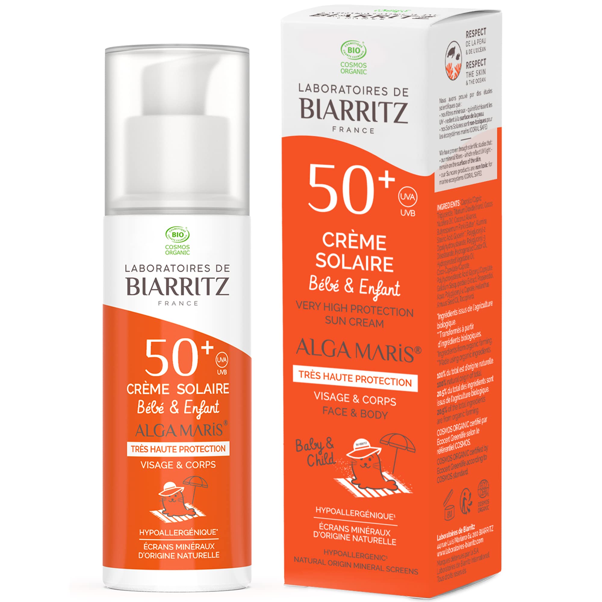 Laboratoires de Biarritz Alga Maris Sunscreen Baby & Children SPF50+ Organic 100ml