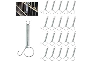 HOSUKKO 20PCS Spring Latch Hook for Cage Spring Cage Latch Metal Finger Spring Door Hook for Fixing Rabbit Birds Dog Cat Parrot Small Animal (4.52Inch)