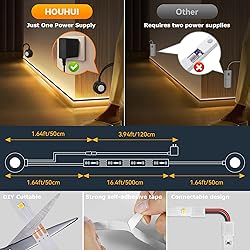 HOUHUI Dual Motion Sensor Light Indoor Under Bed
