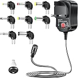 SoulBay 12W Universal AC DC Power Adapter 3V-12V 1000mA 8 Plugs Router Speaker view 1