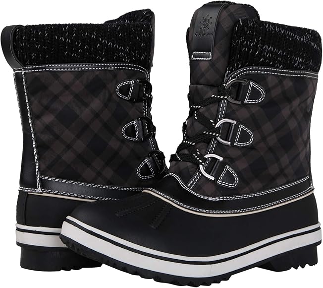 black winter snow boots