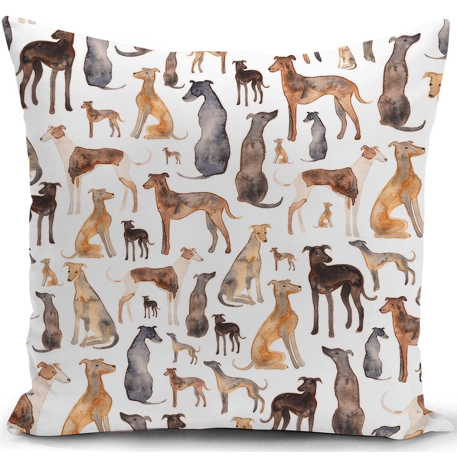 KUNQIAN Greyhounds Cushion Covers - Dogs Decorations Pillow Cover Gifts for Lovers Decor Home Livingroom Couch Sofa 18"x18"(45x45cm)