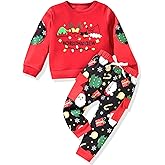 HIHA Toddler Boys Christmas Ooutfit Xmas Clothes Long Sleeve Sweatshirt Christmas Jogger Pants