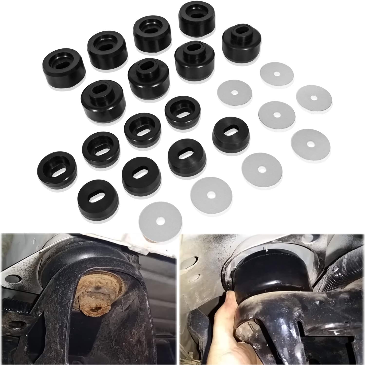 7-141 Body & Cab Mount Bushing Kit For 1999-2014 Chevy Silverado & GMC Sierra 1500/2500 - 24PC Polyurethane