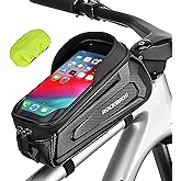 ROCKBROS Bike Phone Bag Waterproof Bike Bag Phone Mount EVA Hard Shell Bike Pouch with Rain Cover Compatible with iPhone 14/12/11 Pro XR XS Max Phones Below 6.8”