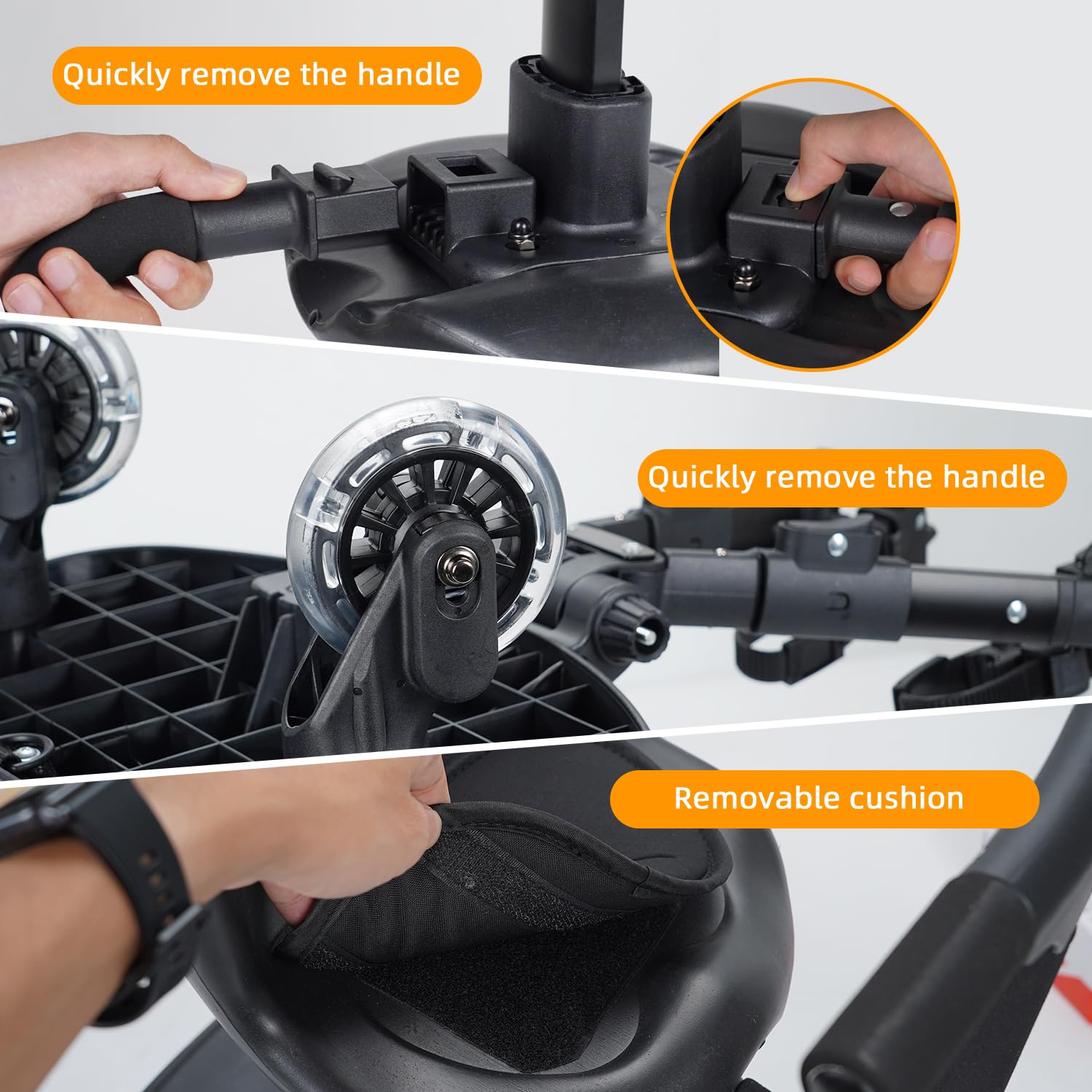 Universal 2-in-1 Stroller Board，Child Rider Stroller Attachment with Saddle Seat and Standing Platform ，Quick and Easy to Use, Safety Design 2025 Upgrade