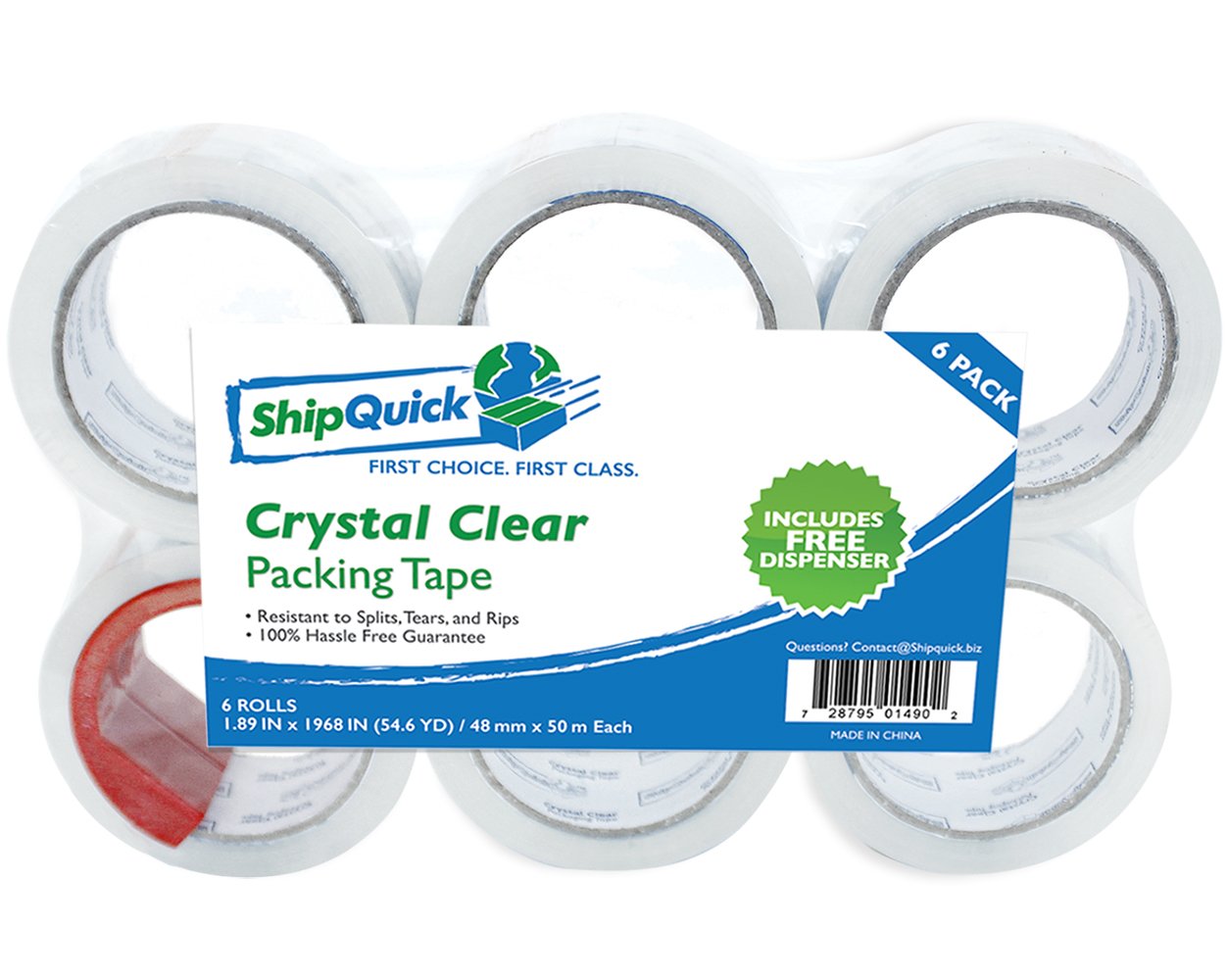 Crystal Clear Packing Tape (6 Pack) With Dispenser - Shipquick Packaging Tape.. 21 71flwE9IJeL