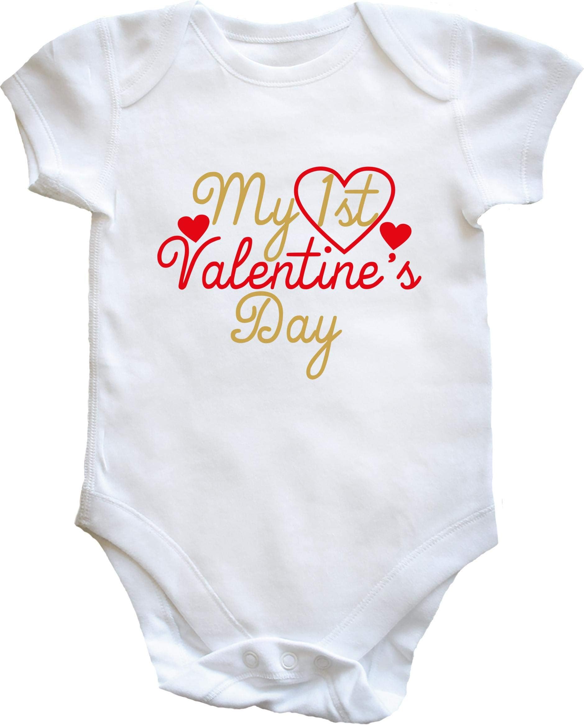 My 1st Valentine's Day Baby Vest Bodysuit (Short Sleeve) Boys Girls