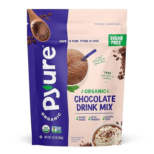 PYURE ORGANIC SUGAR FREE CHOCOLATE DRINK MIX |...