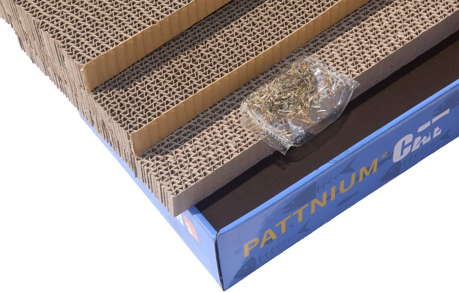 PATTNIUM 3 in 1 Corrugated Cat Scratcher Cardboard Scratching Pad Toys with Catnip Scratch Lounge Bed for Cats Pack of 3 : Pet Supplies