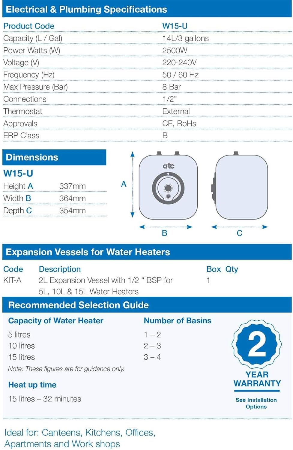 Levittownnow Com Diy Tools Building Supplies New Model Atc Under Sink Water Heaters 10 Litre