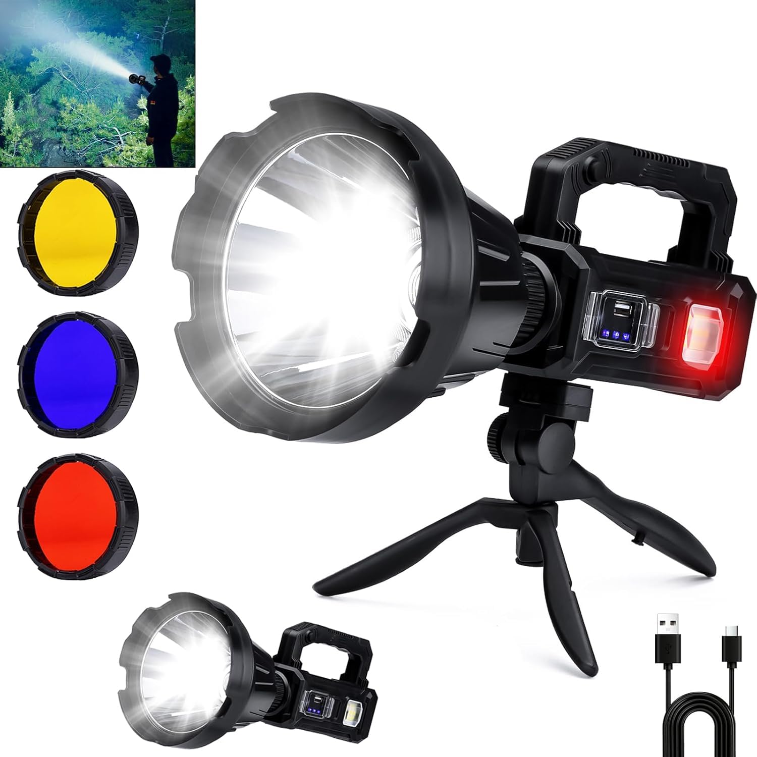 Rechargeable Spotlight Flashlight High Lumens