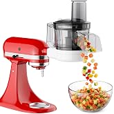 Food Processor Attachment for KitchenAid, 5-in-1 Vegetable Chopper &amp; Dicer | Stainless Steel Cutting Discs for Dicing, Slicing, Shredding, Strip Cutting, Sauce Discs and Storage Case by Focollk