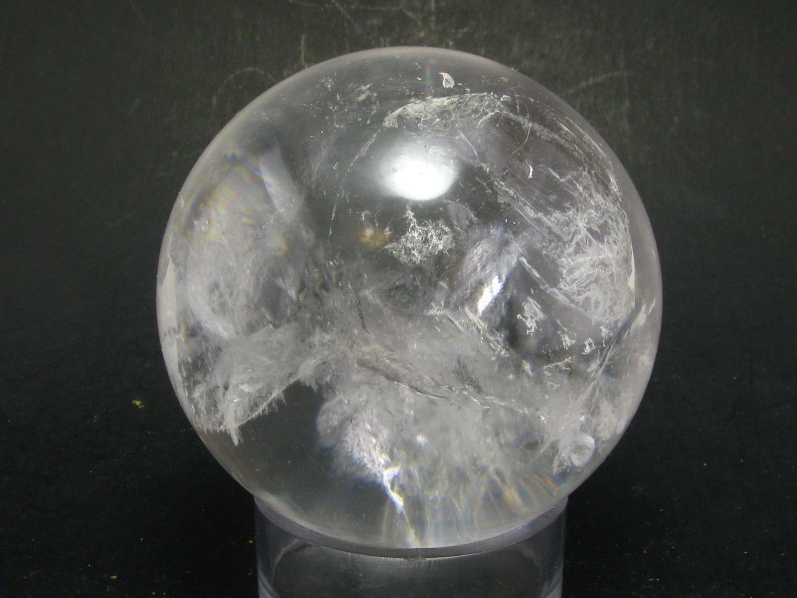 Satyaloka Clear Azeztulite Sphere From India - 1.9"