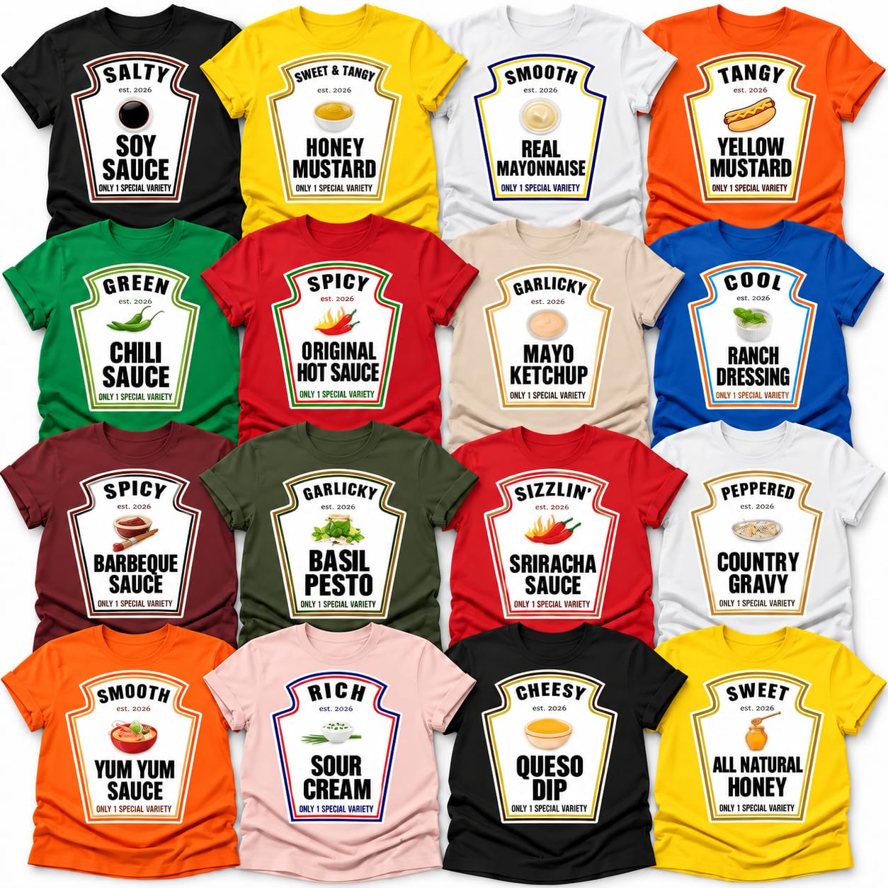 Halloween Family Matching Condiments, Spice Girl, M, Seven Dwarfs Shirt | Weather Forecast, Taco, Seven Dwarfs, M Faces Shirt