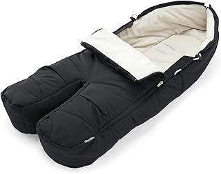 STOKKE® Fußsack - kuscheliger Fleece Fußsack für Wärme und Komfort für dein Baby während Herbst- und Winterspaziergängen - wasserabweisende Stoffe - Farbe: Black