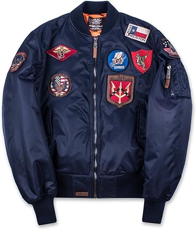 Amazon Com Top Gun Ma 1 Nylon Boys Flight Jacket With Patches Navy 8 Clothing
