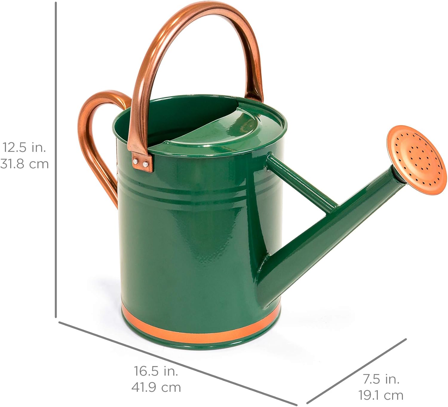 Best Choice Products 1-Gallon Lightweight Galvanized Steel Gardening Watering Can w/O-Ring, Top Handle, and Copper Accents : Garden & Outdoor
