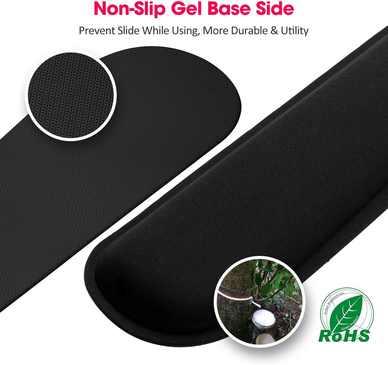 VicTsing Keyboard Wrist Rest Pad & Mouse Wrist Rest, Memory Foam & Superfine Fibre, Easy Typing and Pain Relief for Computer, Laptop, Office, Black : Office Products