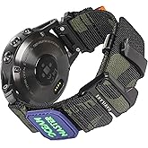22mm Tactical Military Nylon Watch Band Compatible with Garmin Fēnix 7 Pro/7/7 Solar/6/6 Solar/6 Pro, Approach S60/S62/S70 47mm, Forerunner 945/745/955/965/970,Quatix 7/6/5/8 47mm,Instinct 3/2