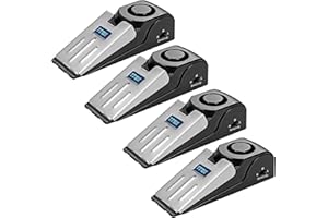 ZZRUI Door Stop Alarm with 120dB Siren, 4 Pack Portable Security Door Stopper Wedge Alarm for Travel, Home, Apartment, Dorm, Hotel, Entry Alert Safety Device for Women & Kids