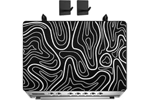 JREWE LIOUS Stove Top Cover for Electric Stove (28.5"x20.5") - Heat Resistant Glass Cooktop Cover, Non-Slip Flat Top Stove Guard, Multipurpose Stove/Counter/Washer Top Protector, Dishwasher Safe Natural Rubber