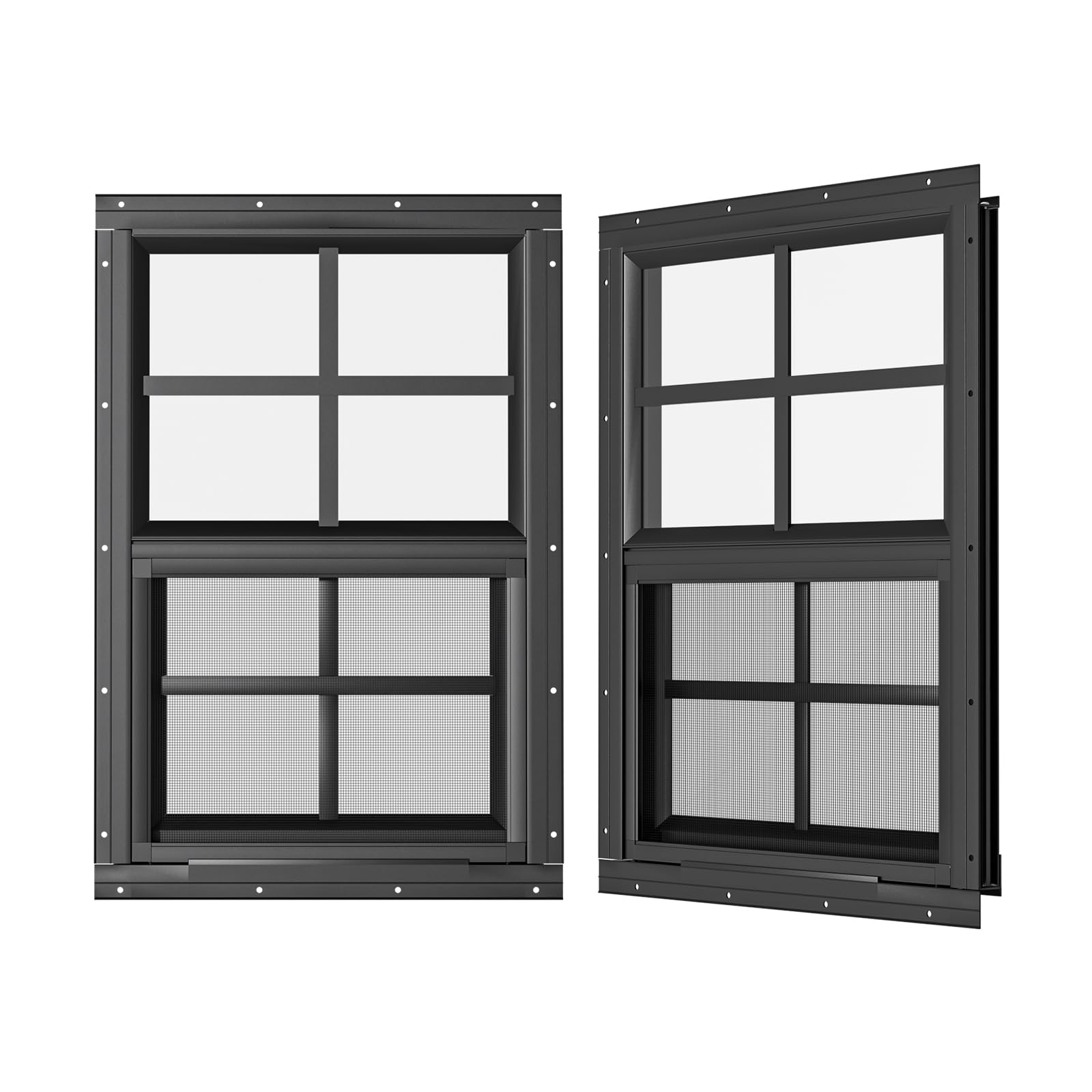 WRISIN 2 Pack Shed Windows 24" W x 36" H Flush