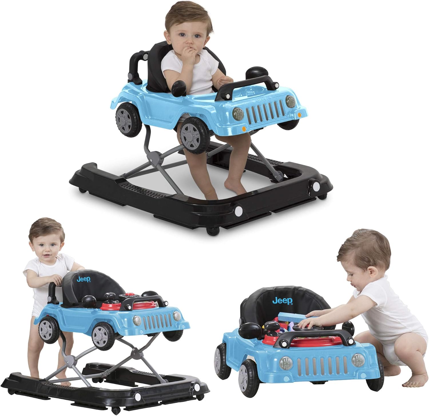 Jeep Classic Wrangler 3in1 Grow With Me Walker, Blue Bebé